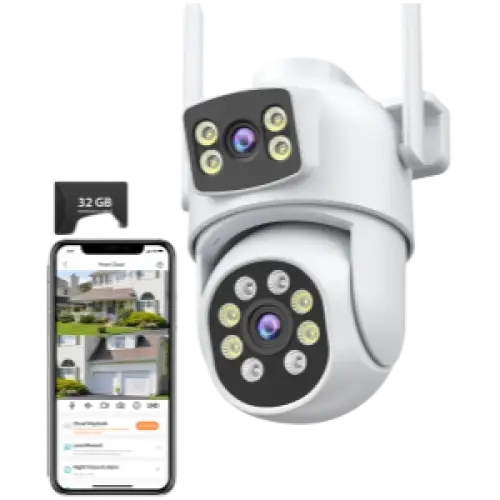 Caméra De Sécurité Extérieure 6K HD PTZ 12MP Avec Détection Humaine - Caméra IP WiFi