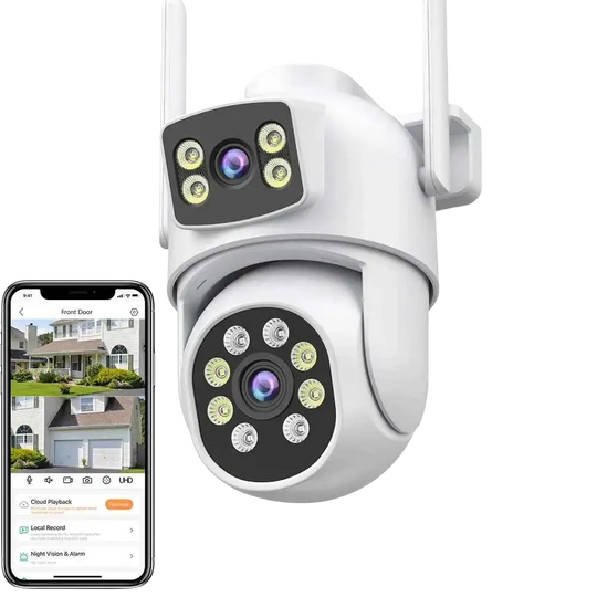 Caméra De Sécurité Extérieure 6K HD PTZ 12MP Avec Détection Humaine - Caméra IP WiFi