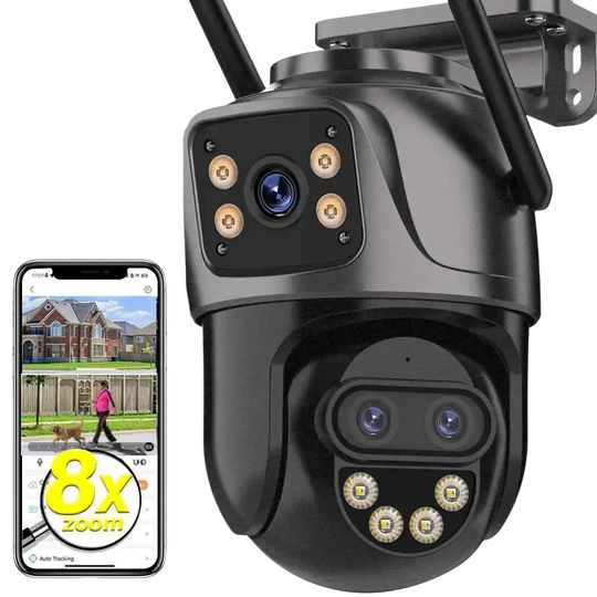 Caméra de Sécurité IP 6K Extérieure 9MP HD avec Zoom 8x, PTZ & Détection AI