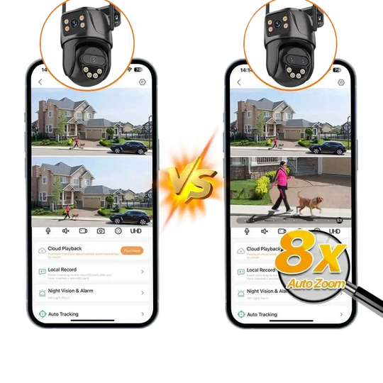 Caméra de Sécurité IP 6K Extérieure 9MP HD avec Zoom 8x, PTZ & Détection AI