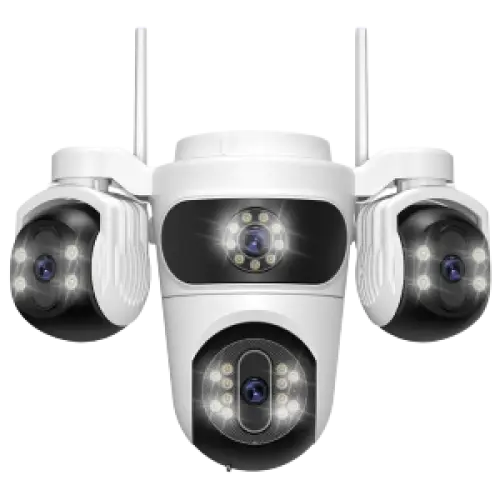Caméra De Surveillance WiFi 15MP Avec Trois Écrans PTZ, Détection Humaine Et Vision Nocturne