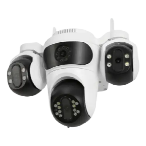 Caméra de surveillance WiFi IP66, 3 Écrans, Vision Nocturne Couleur, 12MP, Imperméable
