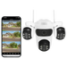Caméra de surveillance WiFi IP66, 3 Écrans, Vision Nocturne Couleur, 12MP, Imperméable