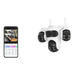 Caméra de surveillance WiFi IP66, 3 Écrans, Vision Nocturne Couleur, 12MP, Imperméable