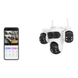 Caméra de surveillance WiFi IP66, 3 Écrans, Vision Nocturne Couleur, 12MP, Imperméable