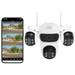 Caméra de surveillance WiFi IP66, 3 Écrans, Vision Nocturne Couleur, 12MP, Imperméable