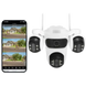 Caméra de surveillance WiFi IP66, 3 Écrans, Vision Nocturne Couleur, 12MP, Imperméable
