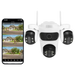Caméra de surveillance WiFi IP66, 3 Écrans, Vision Nocturne Couleur, 12MP, Imperméable