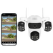 Caméra de surveillance WiFi IP66, 3 Écrans, Vision Nocturne Couleur, 12MP, Imperméable