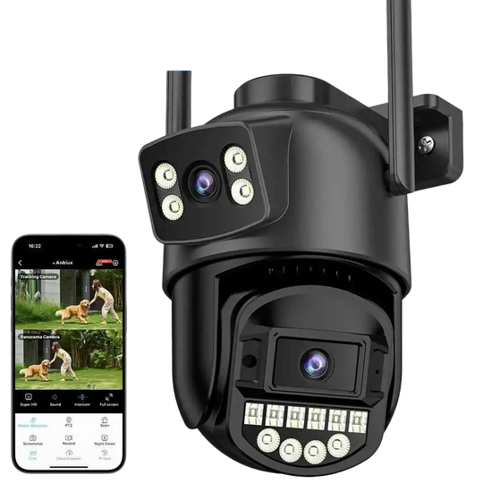 Caméra extérieure PTZ 10MP avec WIFI et double objectif 8MP