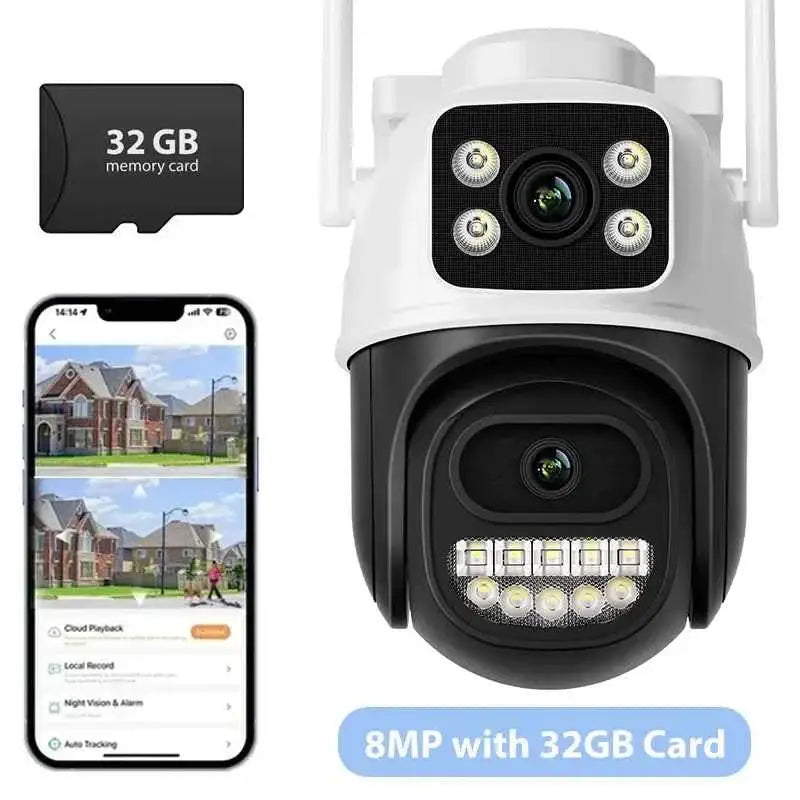 Caméra Extérieure WiFi 12MP 6K avec Zoom Numérique 8X et Détection Humaine AI
