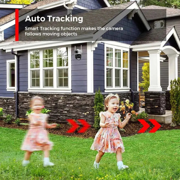 Caméra Extérieure WiFi 12MP 6K avec Zoom Numérique 8X et Détection Humaine AI