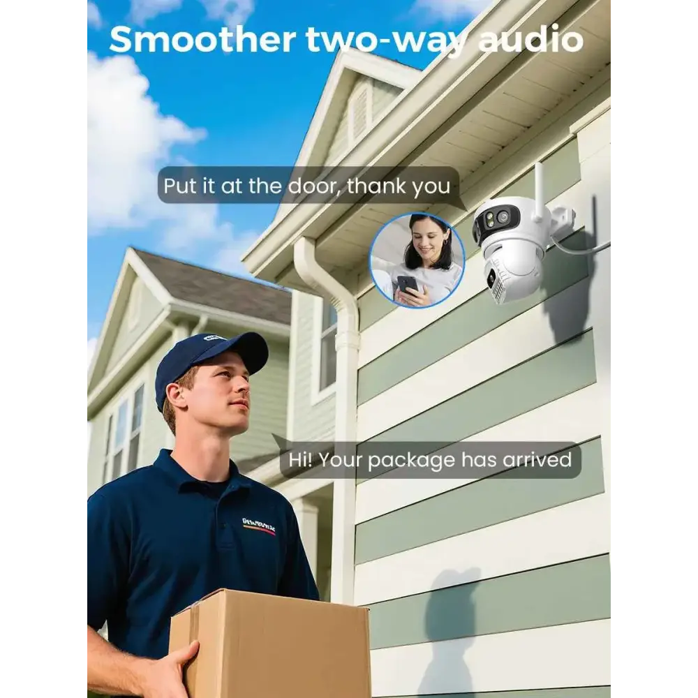 Caméra IP Extérieure Wifi 12MP PTZ avec Suivi Automatique et Vision Nocturne Couleur 180°