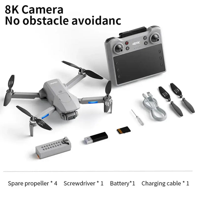 Drone GPS F8 MAX avec ses ailes repliées, montrant son design compact et sa caméra 8K pour des performances élevées.
