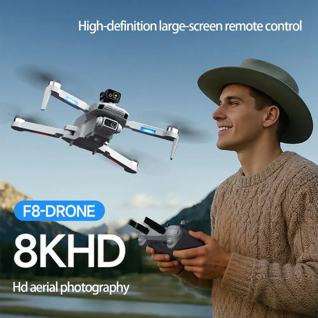 Écran du Drone GPS F8 MAX affichant des images capturées par la caméra 8K, un incontournable pour les passionnés de photographie aérienne.