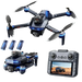 Drone GT8 Pliable avec Caméra 4K GPS et Éclairage LED Noir et Bleu - Drone