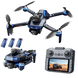 Drone GT8 Pliable avec Caméra 4K GPS et Éclairage LED Noir et Bleu - Drone
