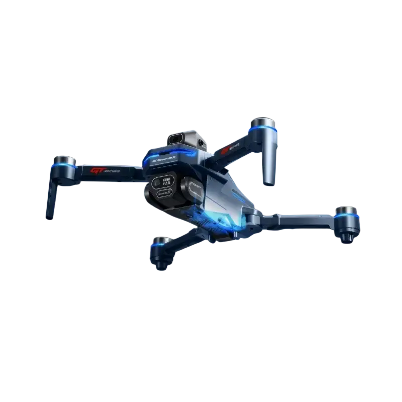 Drone GT8 Pliable avec Caméra 4K GPS et Éclairage LED Noir et Bleu - Drone