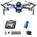 Drone GT8 Pliable avec Caméra 4K GPS et Éclairage LED Noir et Bleu - Batterie Bleue 6K1 - Drone