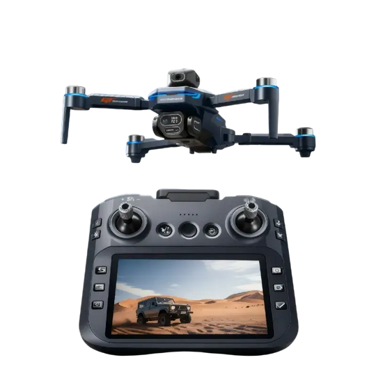 Drone GT8 Pliable avec Caméra 4K GPS et Éclairage LED Noir et Bleu - Drone