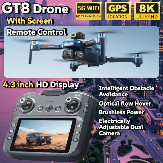Drone Lenovo GT8 8K GPS avec Double Caméra et Moteur Brushless - Drone
