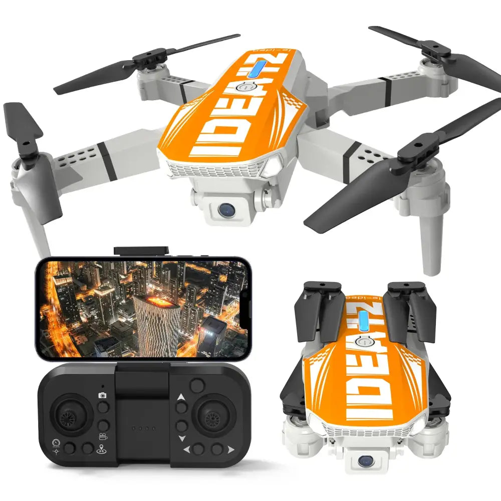 Drone pliable caméra 1080P IDEA12 mini avec 2 batteries RC quadrirotor FPV pour enfants - Drone