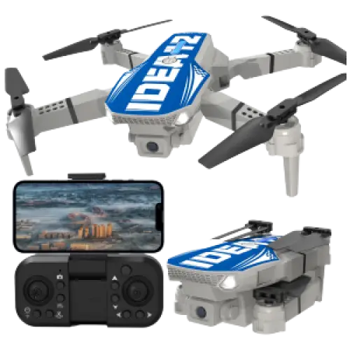 Drone pliable caméra 1080P IDEA12 mini avec 2 batteries RC quadrirotor FPV pour enfants - Bleu / Allemagne - Drone
