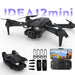 Drone pliable caméra 1080P IDEA12 mini avec 2 batteries RC quadrirotor FPV pour enfants - Drone