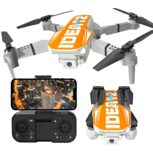 Drone pliable caméra 1080P IDEA12 mini avec 2 batteries RC quadrirotor FPV pour enfants - Orange / Allemagne - Drone