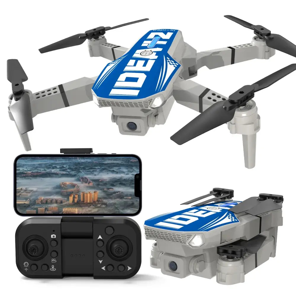 Drone pliable caméra 1080P IDEA12 mini avec 2 batteries RC quadrirotor FPV pour enfants - Drone