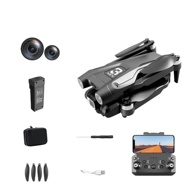 Drone pliable Lenovo Z908 Pro Max 8K GPS avec évitement d’obstacles - Batterie Noir 2S1 - Drone
