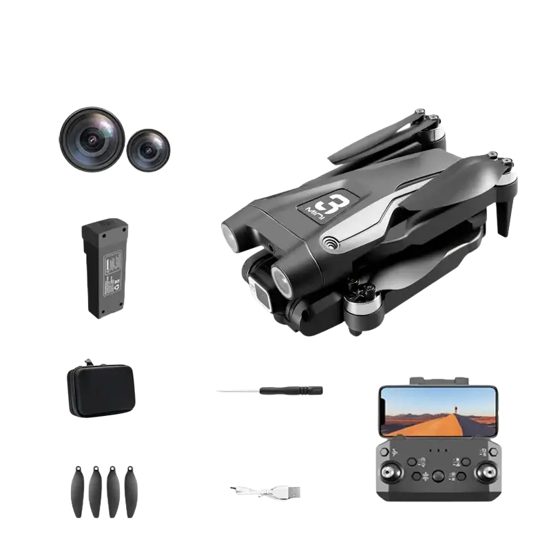 Drone pliable Lenovo Z908 Pro Max 8K GPS avec évitement d’obstacles - Batterie Noir 2S1 - Drone