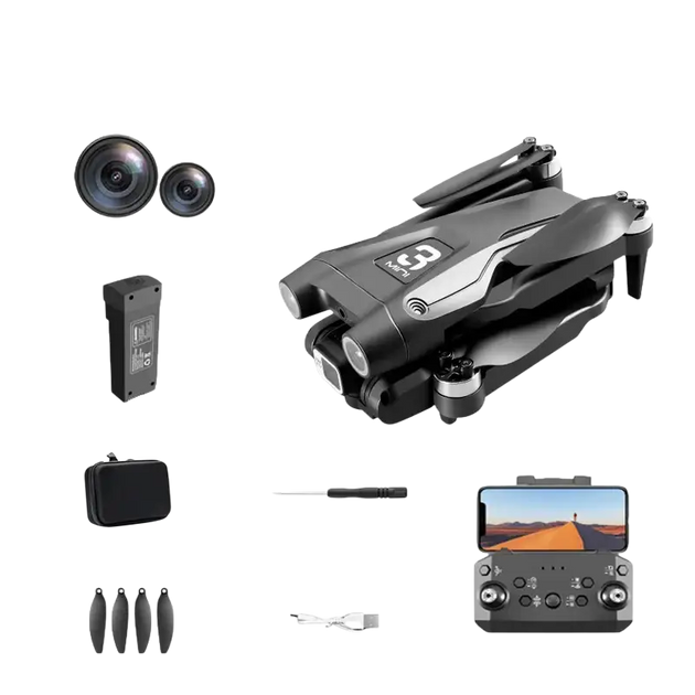 Drone pliable Lenovo Z908 Pro Max 8K GPS avec évitement d’obstacles - Batterie Noir 6K-2S1 - Drone