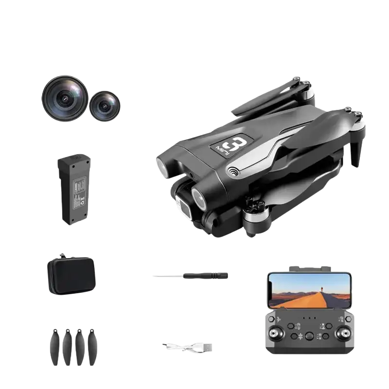 Drone pliable Lenovo Z908 Pro Max 8K GPS avec évitement d’obstacles - Batterie Noir 6K-2S1 - Drone