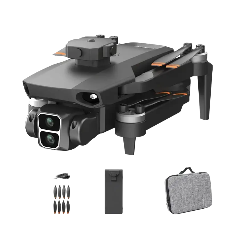 Vue dégagée de l'ensemble du drone professionnel GPS L106-1, prêt à être utilisé pour capturer des paysages.