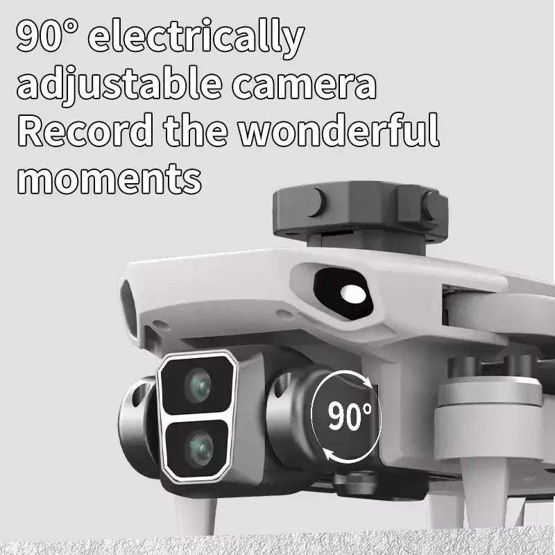 Le drone professionnel GPS L106-1 en vol, montrant son design aérodynamique et son évitement d'obstacles.