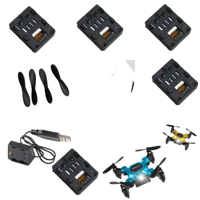 Drone RC pliable bleu et noir avec batterie et accessoires K04 Mini - Batterie