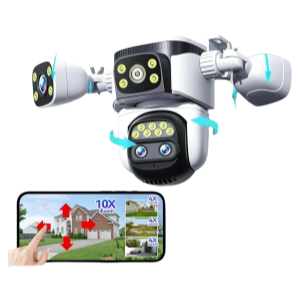 Caméra de Sécurité Extérieure 20MP WiFi PTZ 10X Zoom 720° Imperméable ANSVICAM