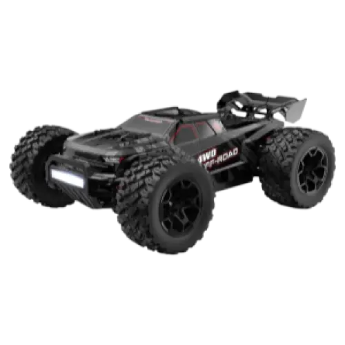 Vue aérienne de la Hyper Go 14207 14208 14209, voiture rc tout terrain prête pour des aventures hors route.