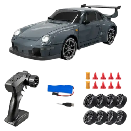 Jouet Pour Garçon Voiture Rapide RC Mustang 4WD, 1/24, Contrôle À Distance, Pneu Remplaçable