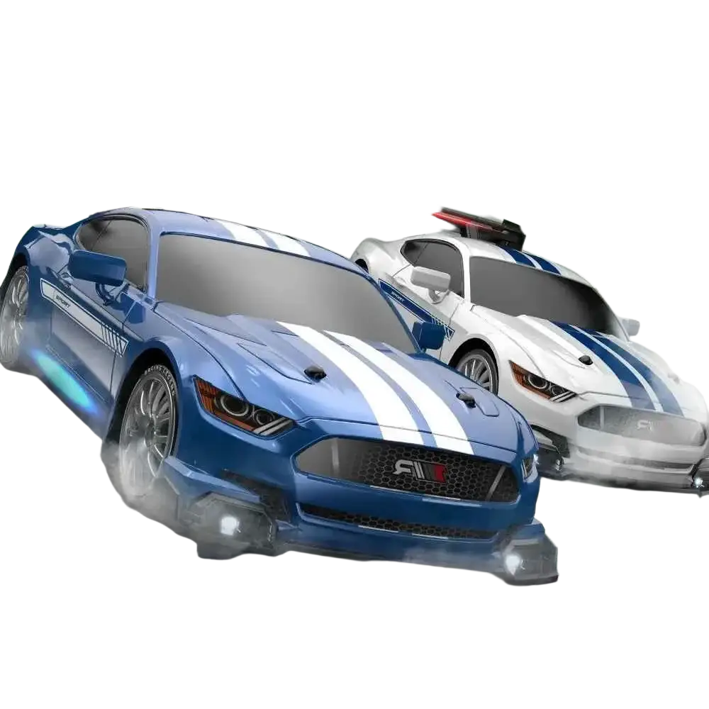 Jouet Pour Garçon Voiture Rapide RC Mustang 4WD, 1/24, Contrôle À Distance, Pneu Remplaçable