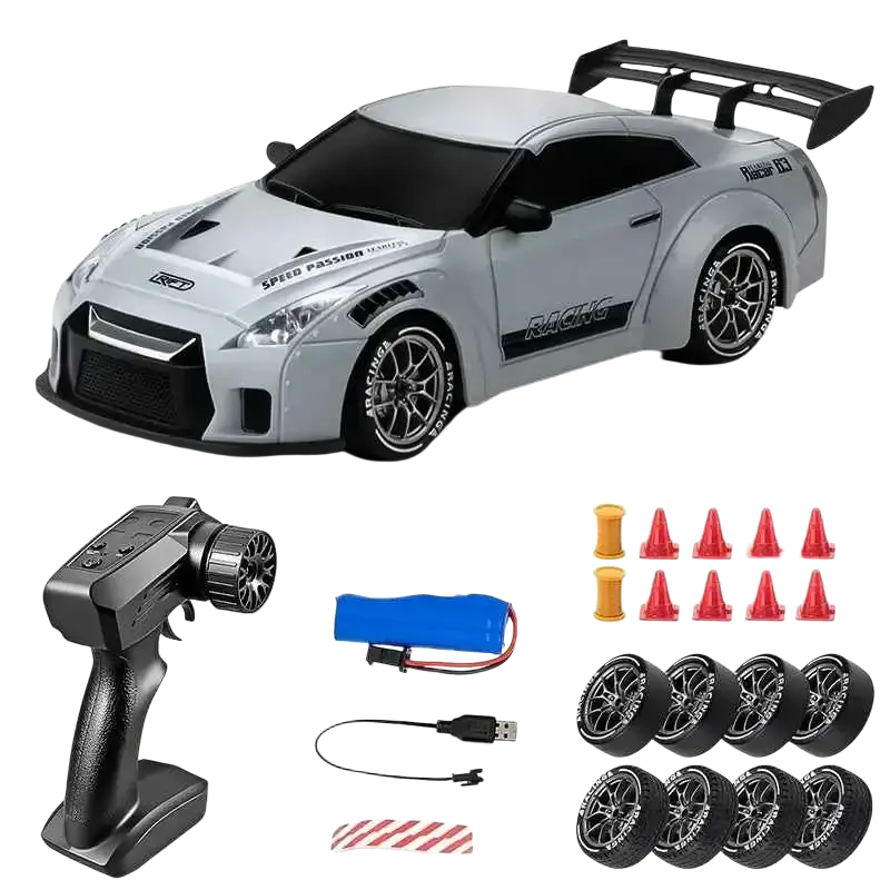 Jouet Pour Garçon Voiture Rapide RC Mustang 4WD, 1/24, Contrôle À Distance, Pneu Remplaçable