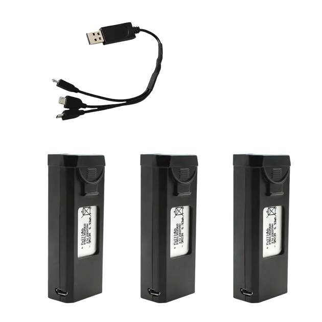 Lot de 3 batteries originales 3.7V 2000mAh pour drone S2S avec chargeur USB - 3 Pièce - 3 en 1 - Batterie