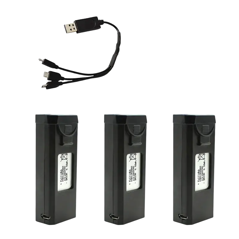 Lot de 3 batteries originales 3.7V 2000mAh pour drone S2S avec chargeur USB - 3 Pièce - 3 en 1 - Batterie