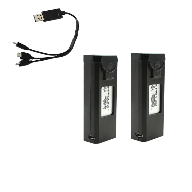 Lot de 3 batteries originales 3.7V 2000mAh pour drone S2S avec chargeur USB - 2 Pièce - 3 en 1 - Batterie