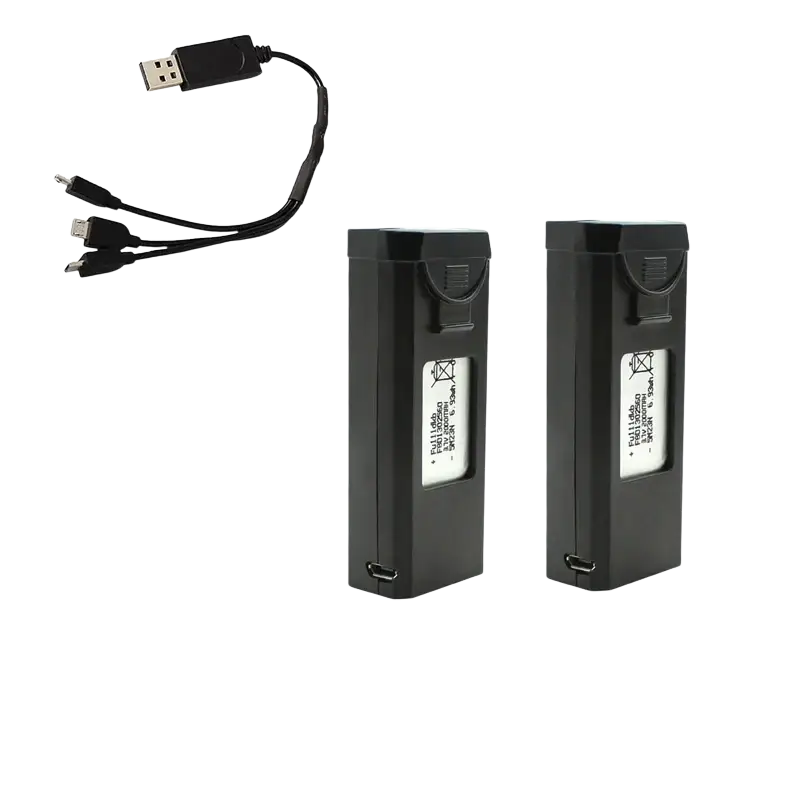 Lot de 3 batteries originales 3.7V 2000mAh pour drone S2S avec chargeur USB - 2 Pièce - 3 en 1 - Batterie