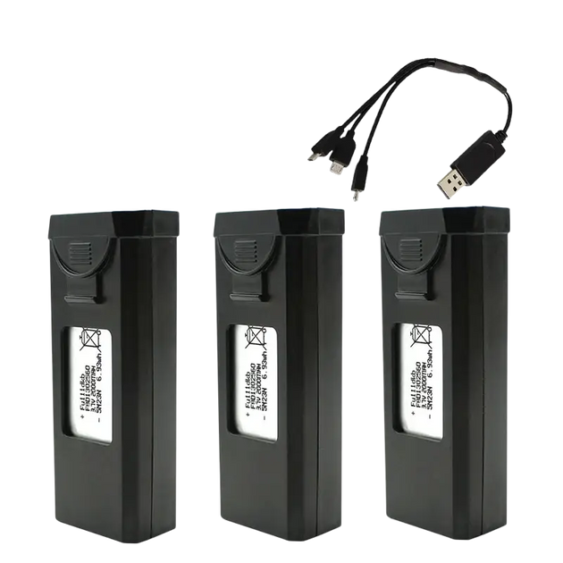 Lot de 3 batteries originales 3.7V 2000mAh pour drone S2S avec chargeur USB - Batterie