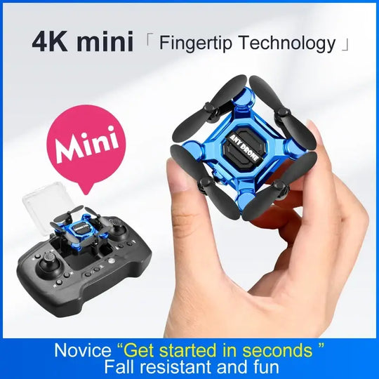 Mini drone pliable Any Drone 4K professionnel bleu métallique K04 - Drone