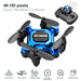 Mini drone pliable Any Drone 4K professionnel bleu métallique K04 - Bleu avec Appareil photo - Drone