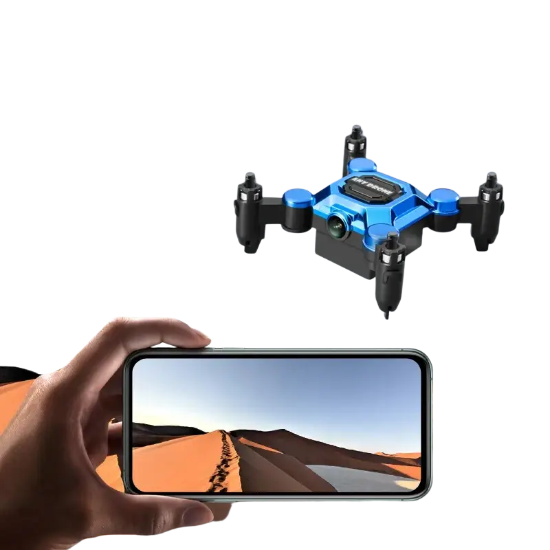 Mini drone pliable Any Drone 4K professionnel bleu métallique K04 - Drone